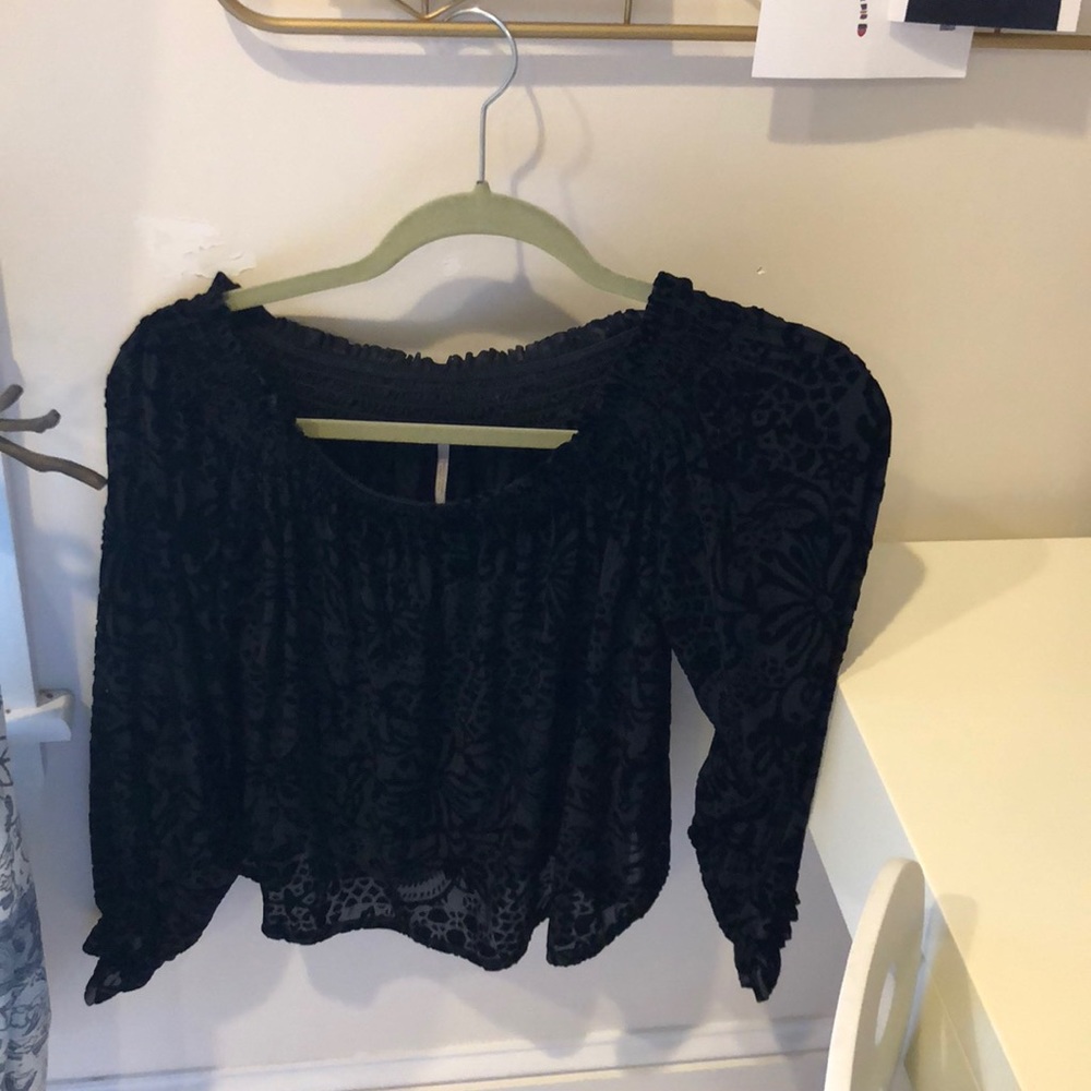 Free People velvet off the shoulder top
